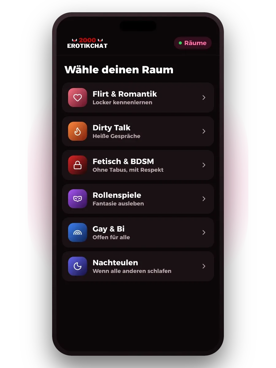 Chaträume im Erotikchat: Flirt, Dirty Talk, Fetisch, Rollenspiele und mehr