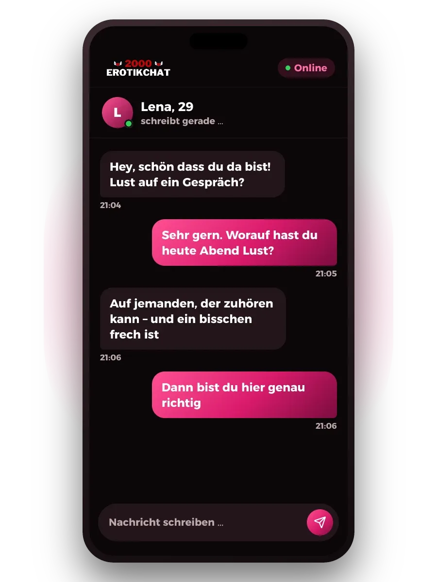Erotikchat am Handy: lockere Unterhaltung zwischen zwei Mitgliedern